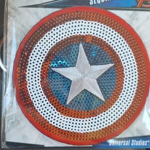 Marvel Avengers Universal Studios Captain America Sequin Patch NWT